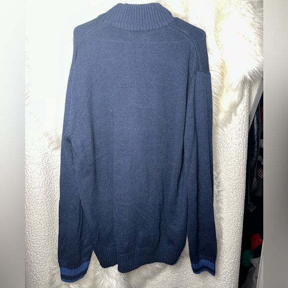 New Haggar  Men's Sweater Blue Collar Full Zip Size XXL MSRP $90 NWT Comfort - Picture 5 of 5
